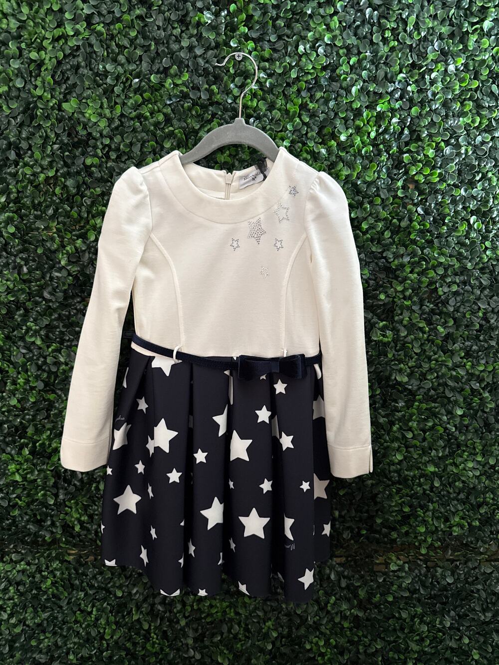 NWT Monnalisa, Designer Girls Dress, Toddler Dress With Stars, Size 4